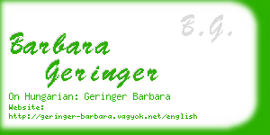 barbara geringer business card